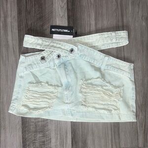 PrettyLittleThing Light Blue Denim Mini Skirt